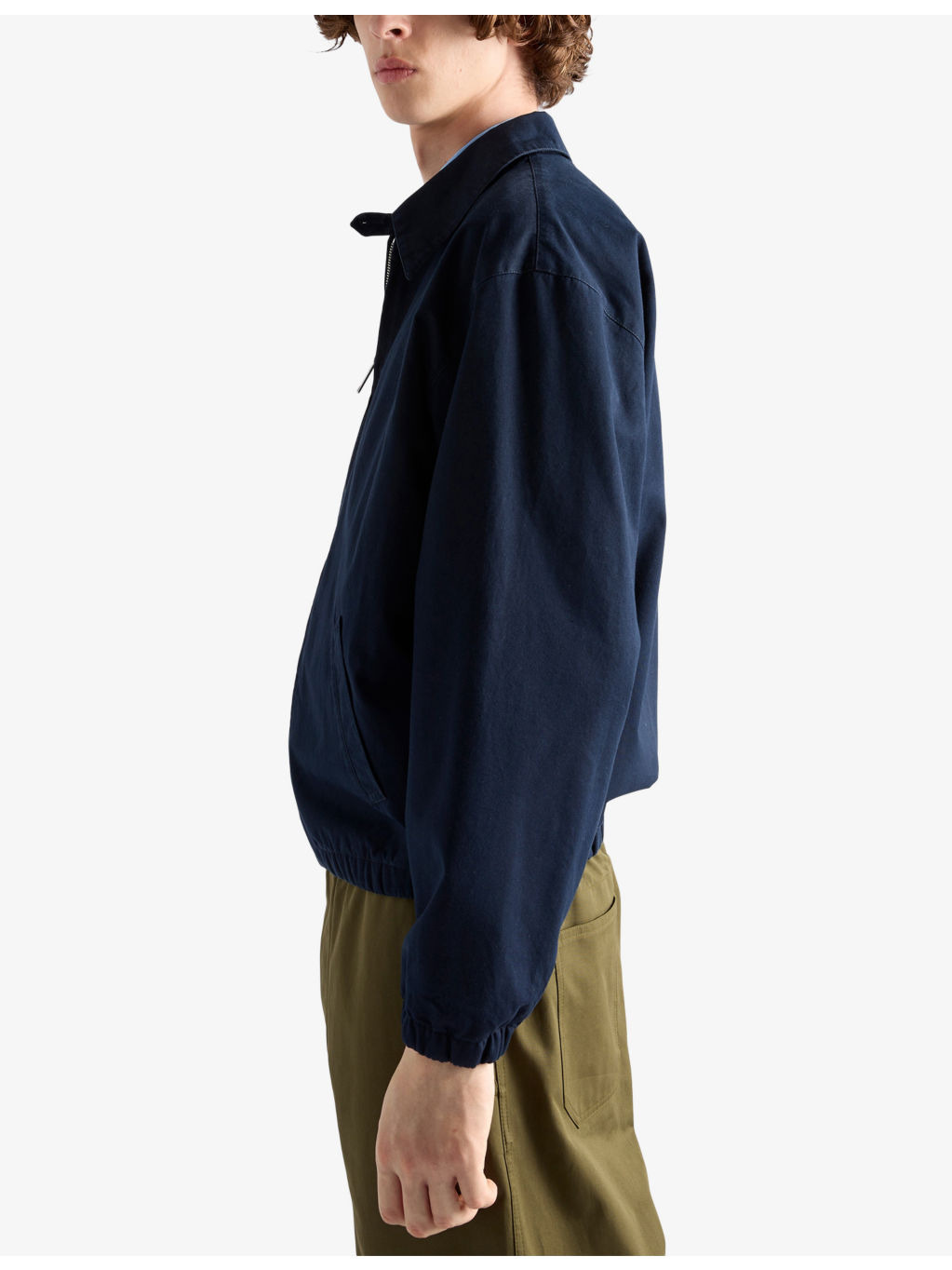 Pointed-Collar Logo-Print Cotton jacket - 3