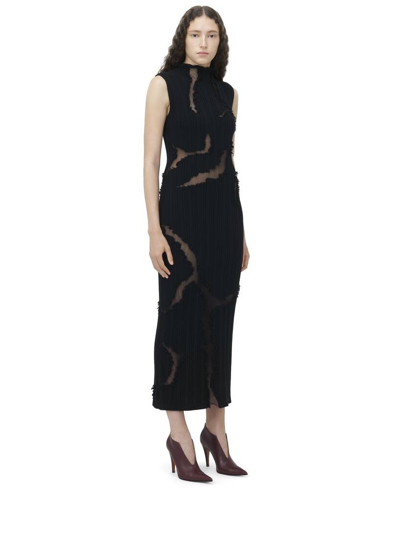 Distressed Detail Knit Midi Dress - 3