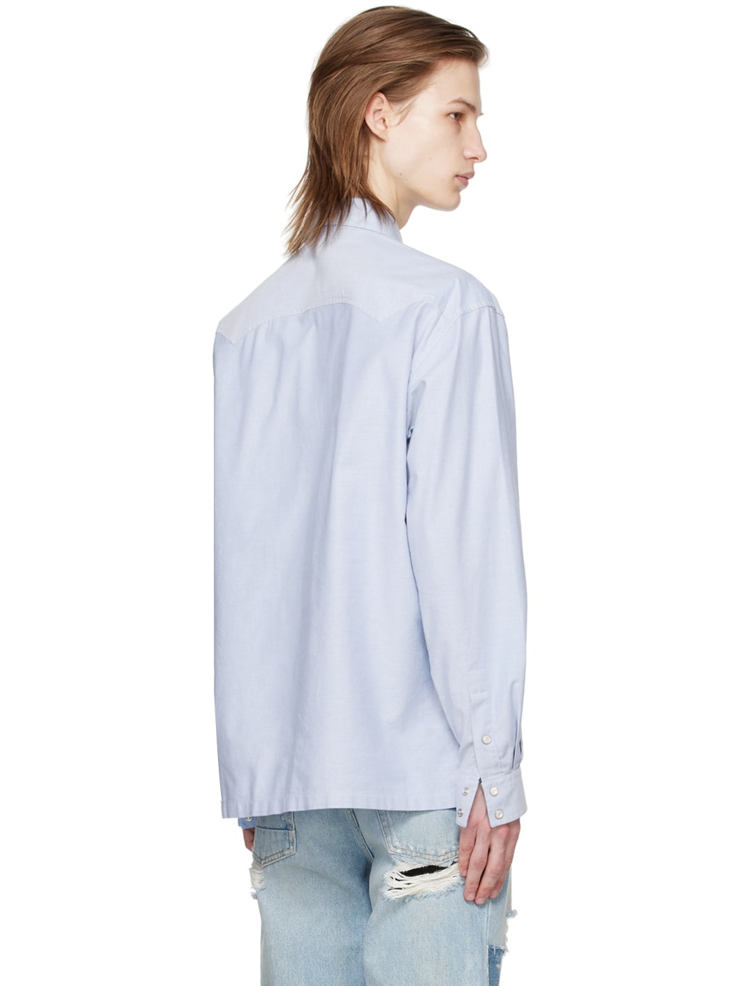 Blue Embroidered Shirt - 3