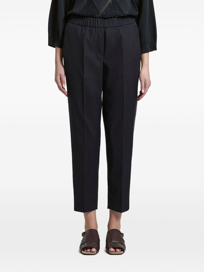 side-stripe pressed-crease trousers 1