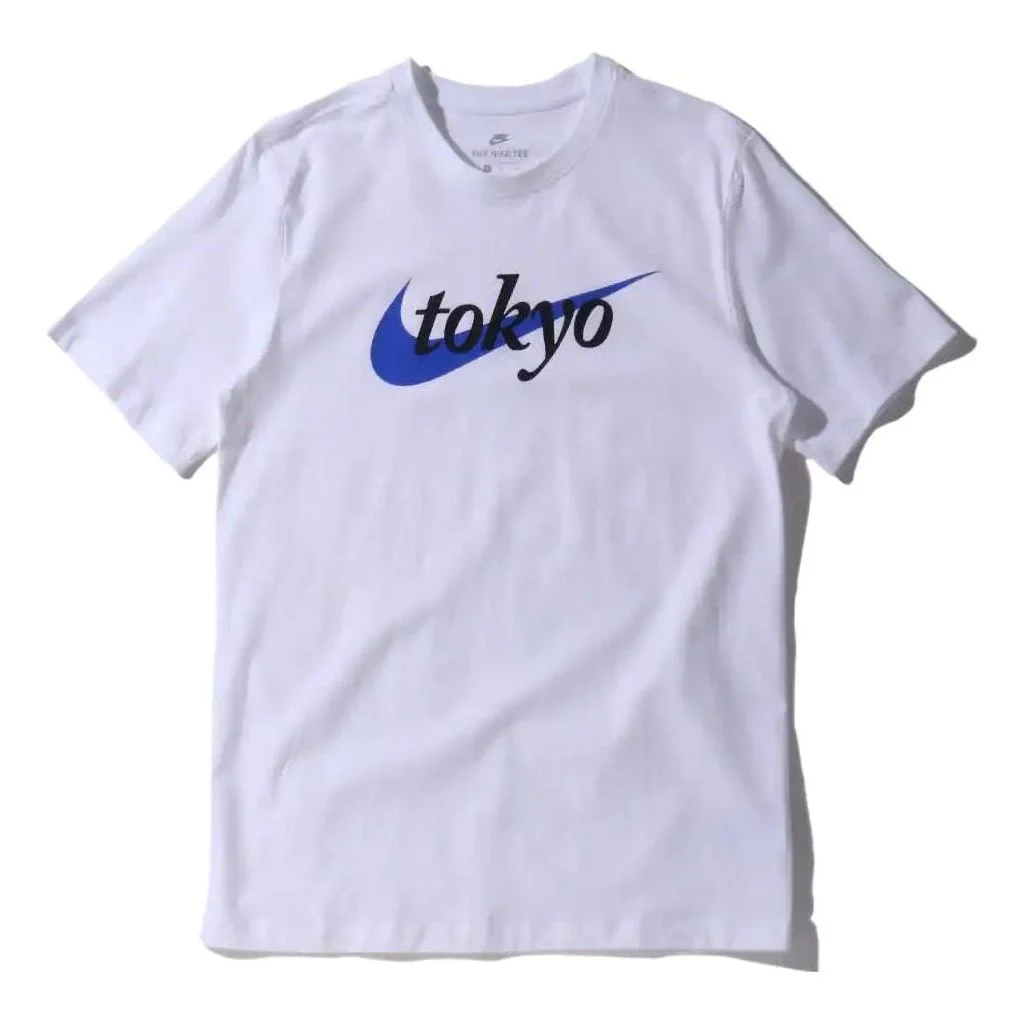 Nike City Logo T-Shirt 'Tokyo White Royal Blue' DA8858-100 - 1
