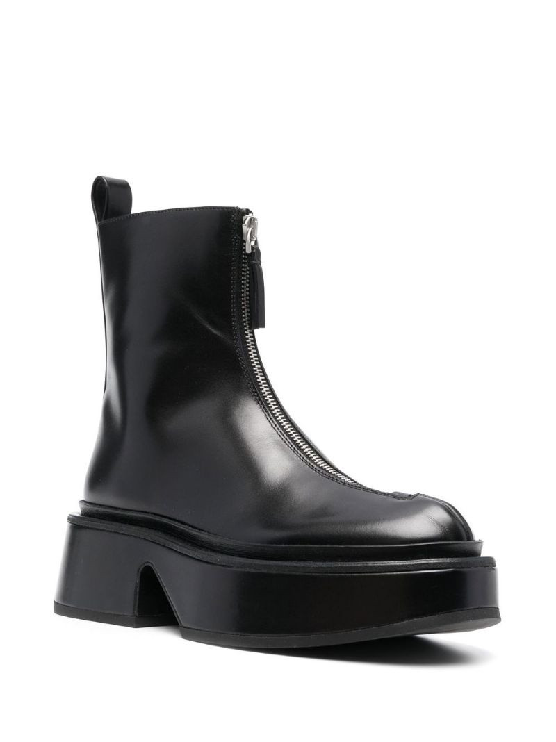 Jil Sander zipped leather booties outlook