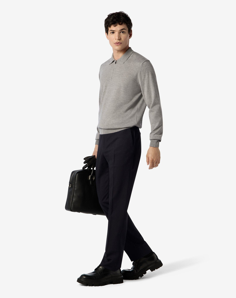 CORNELIANI Blue stretch wool trousers outlook