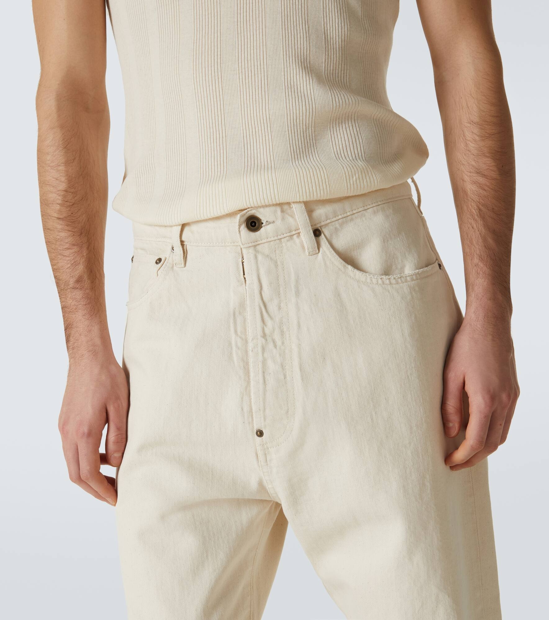Buckle-detail mid-rise straight jeans - 5