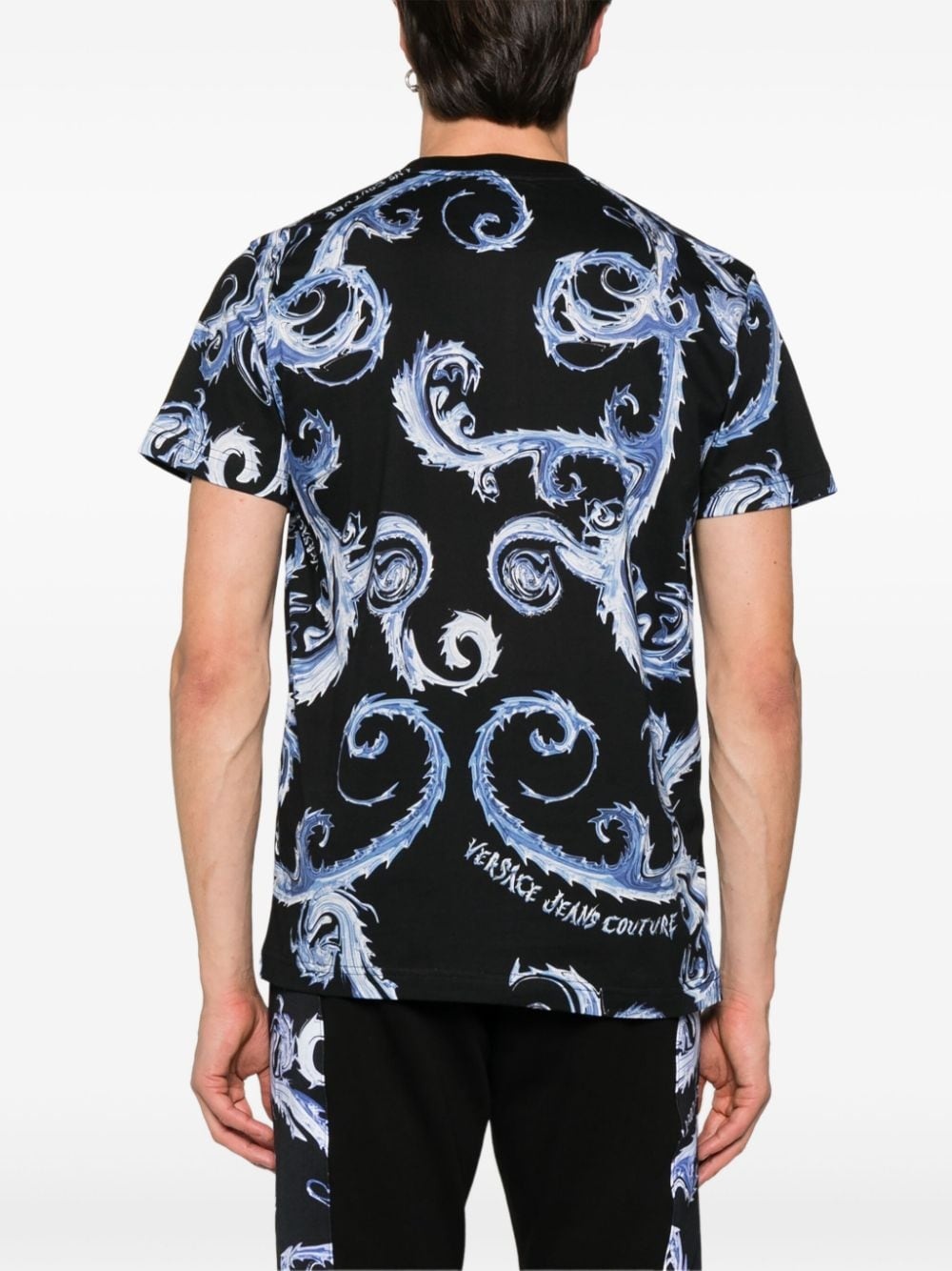Barocco-print cotton T-shirt - 4