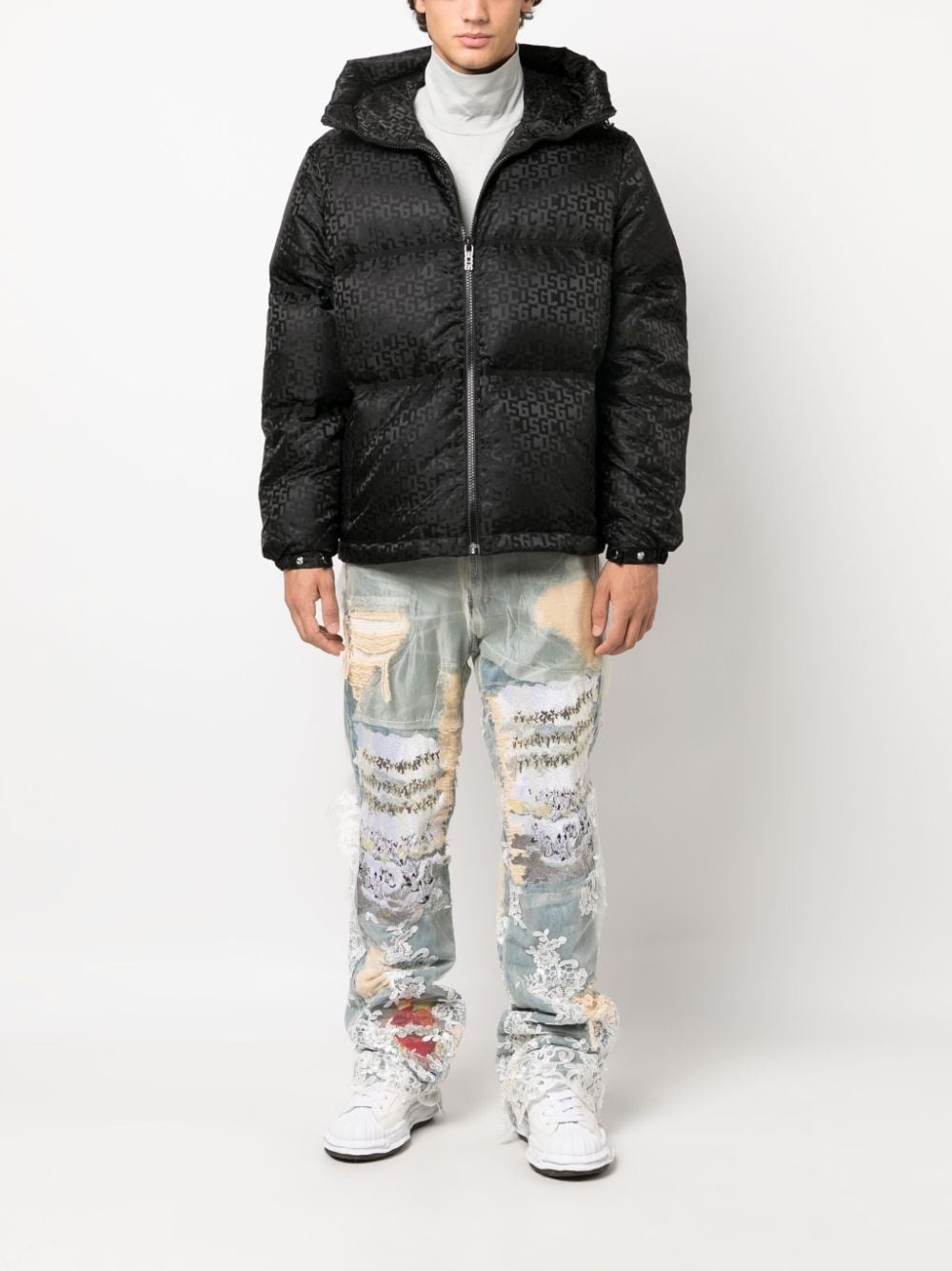 logo-monogrammed hodded jacket - 2