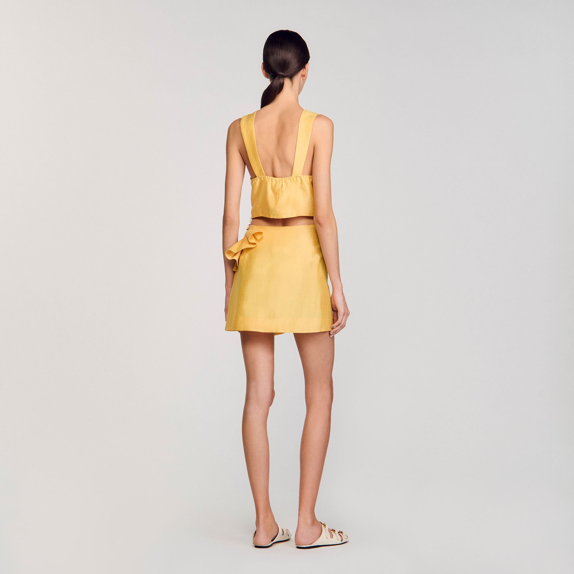 MINI SKIRT WITH RUFFLED DETAIL - 5