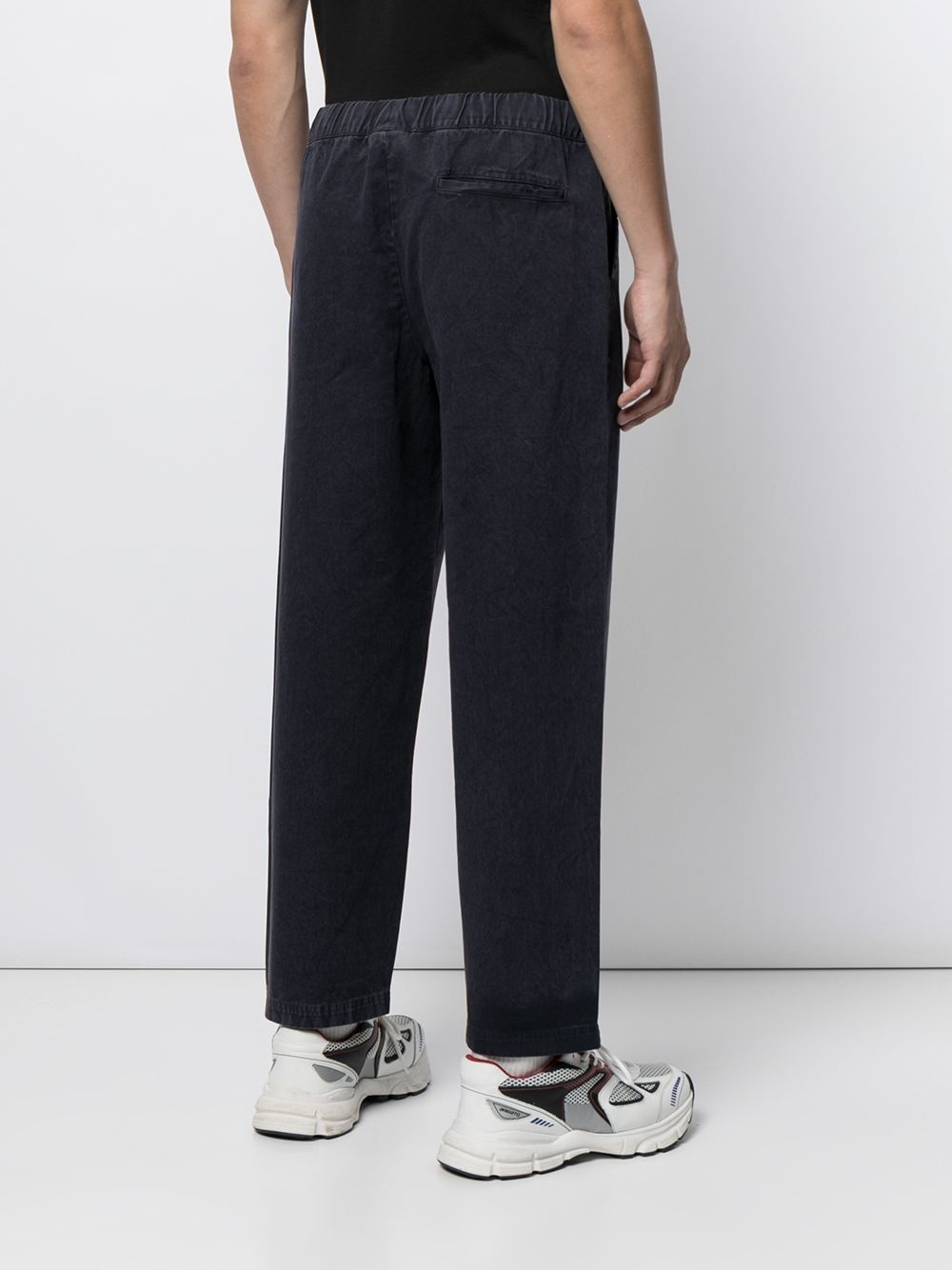 elasticated-waist cotton trousers - 4