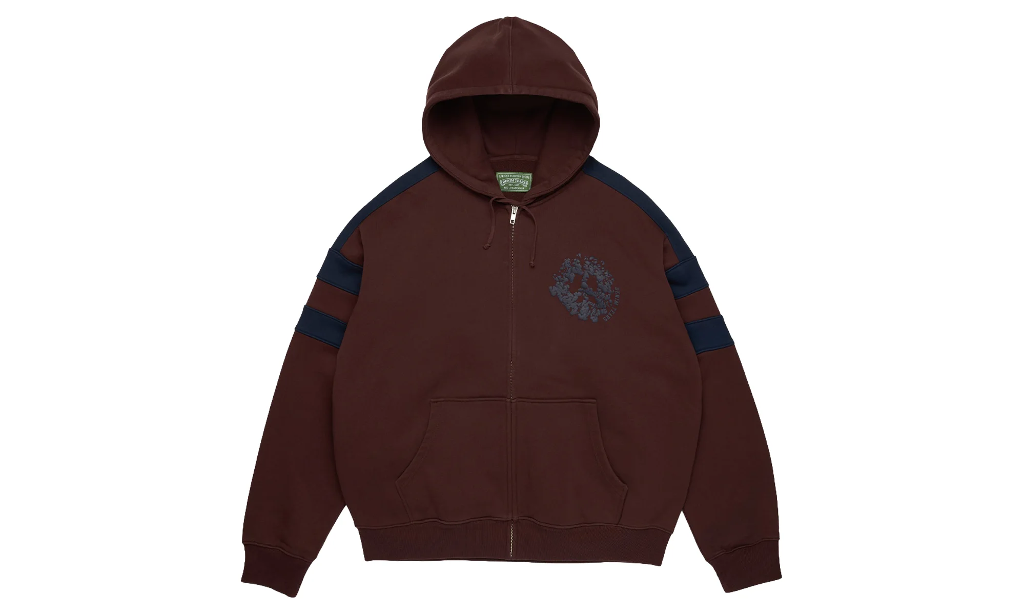 Denim U Paneled Zip Hoodie "Brown" DT903 - 1