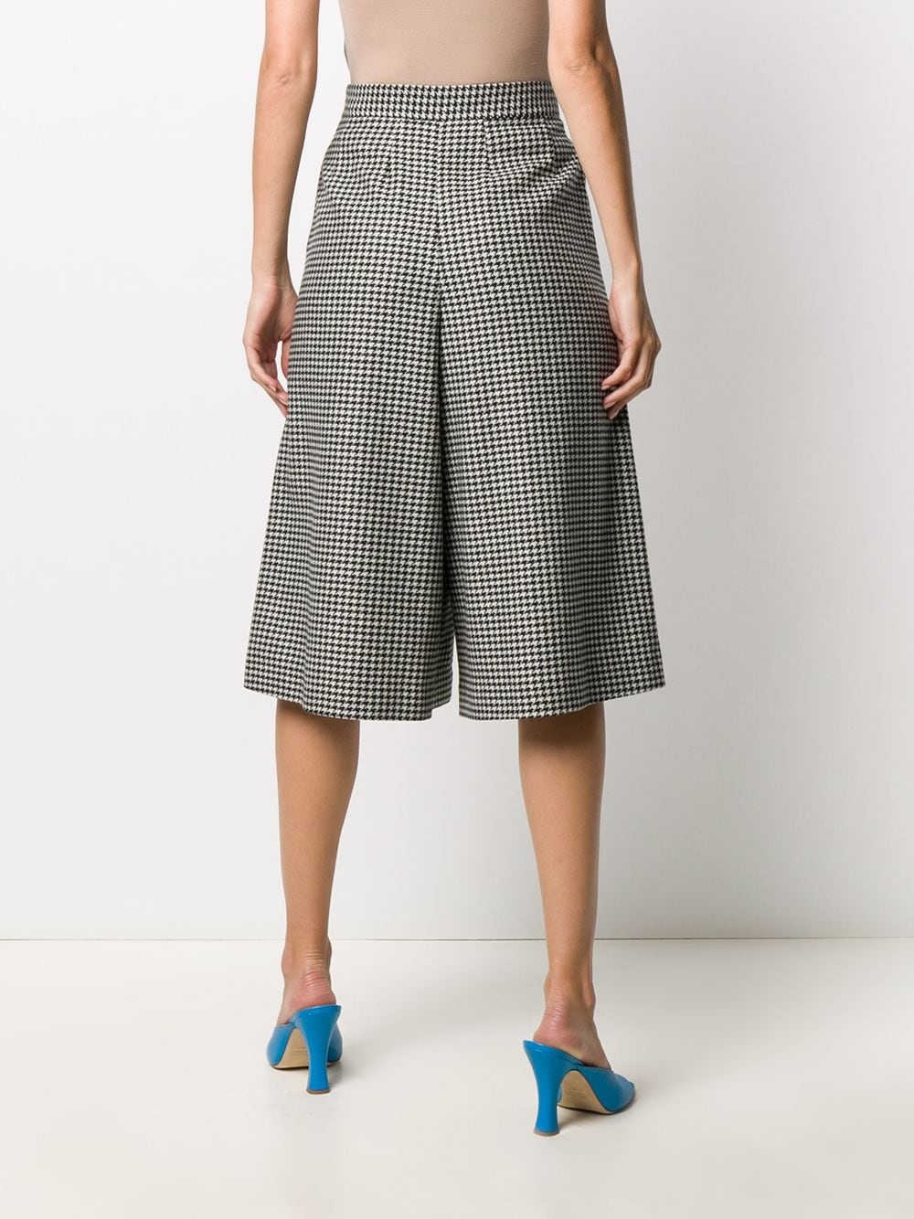 pleated houndstooth pattern skirt - 4