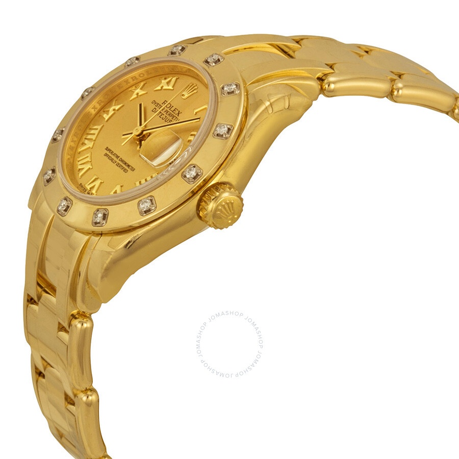 Rolex Lady-Datejust Pearlmaster Champagne Dial 18K Yellow Gold Automatic Ladies Watch 80318CRPM - 2