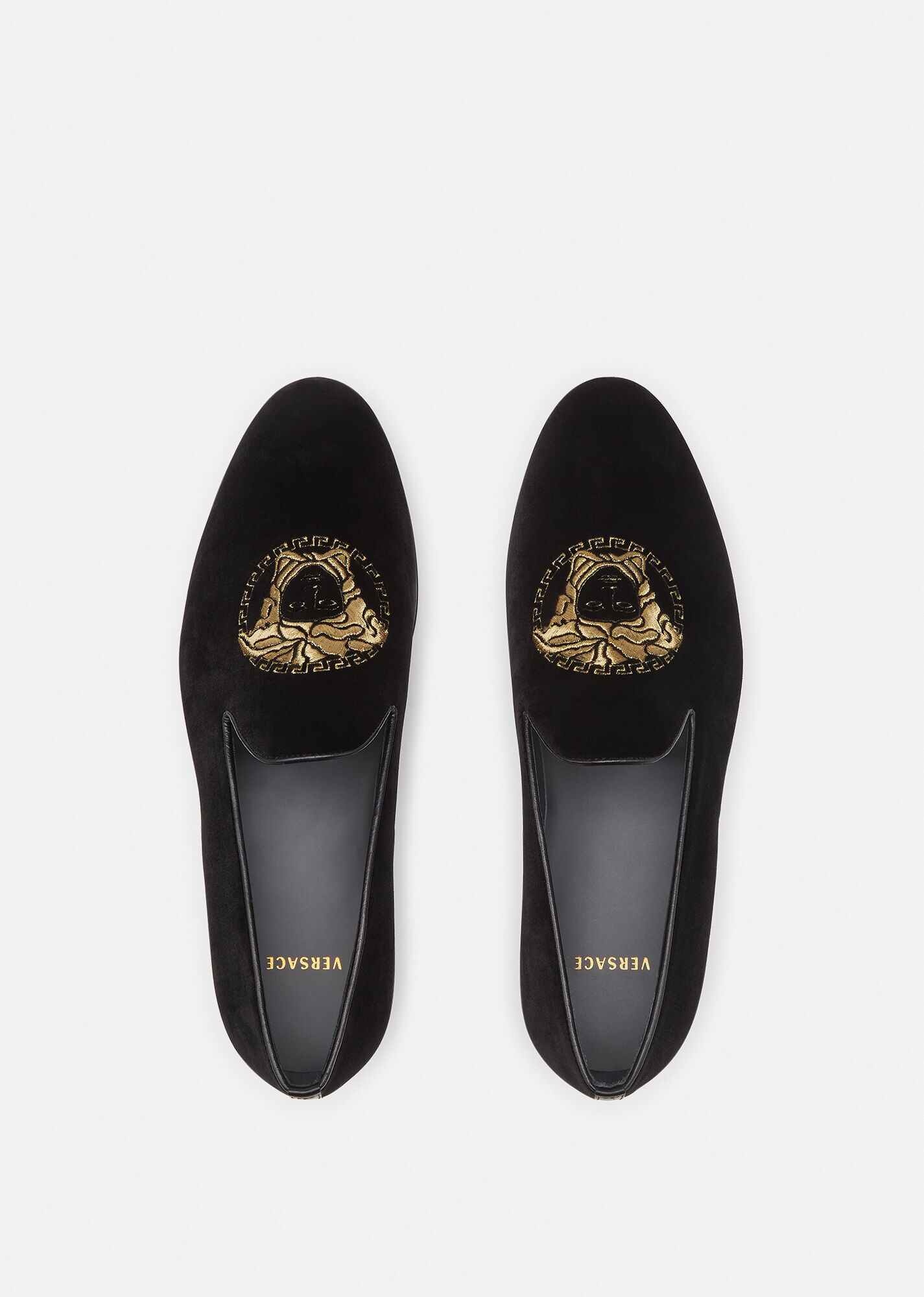 Medusa Head Velvet Loafers - 5