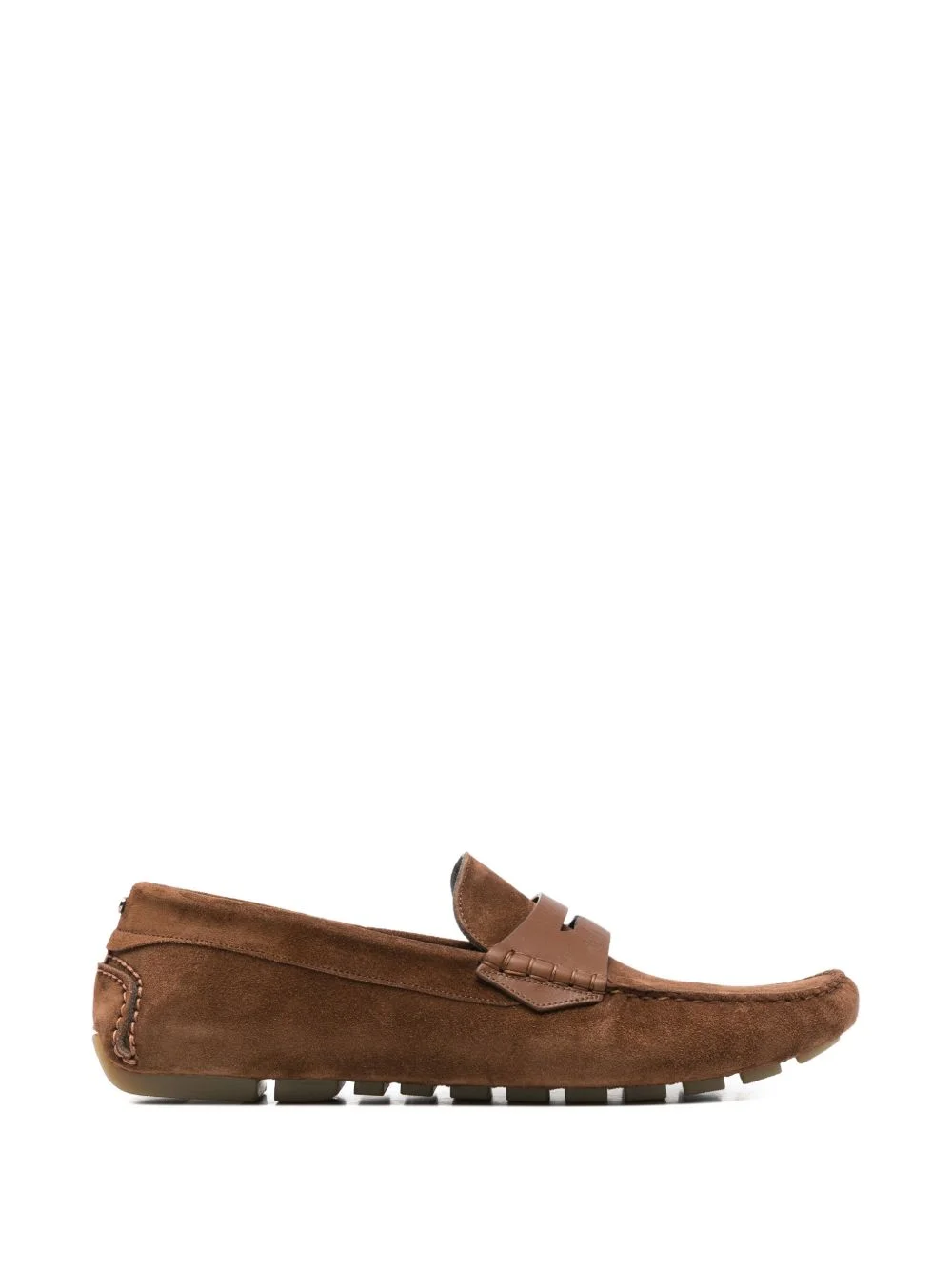 panel leather loafers - 1