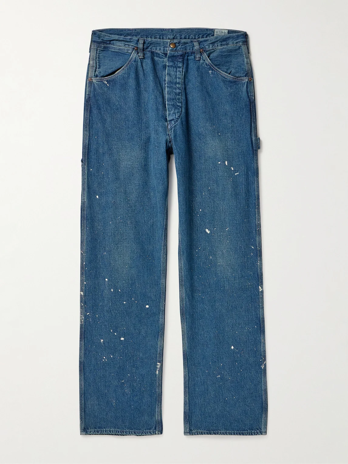 Paint-Splattered Straight-Leg Selvedge Jeans - 1