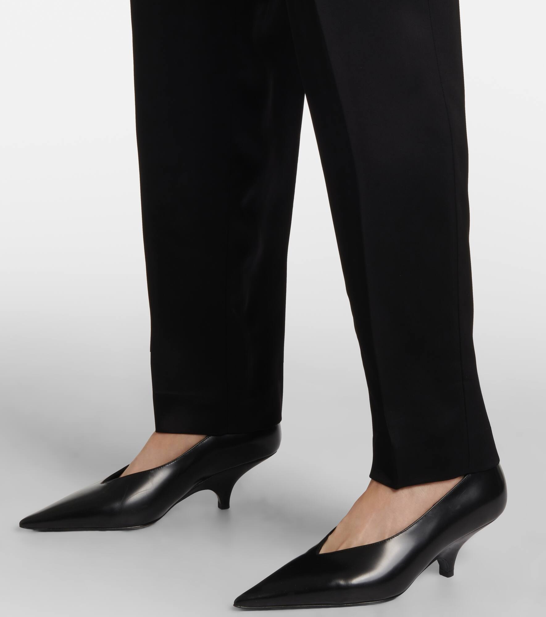 High-rise satin straight pants - 5