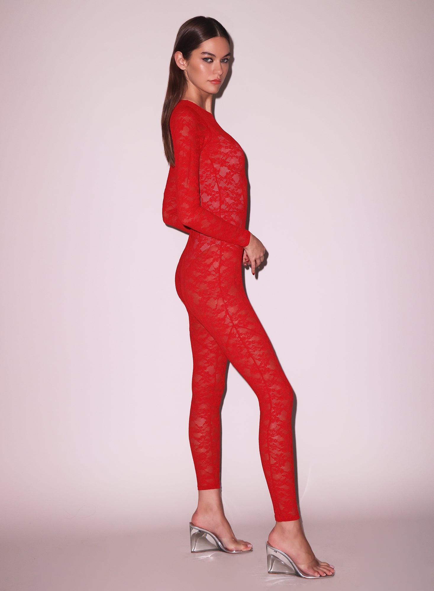 Le Stretch Lace Catsuit - 3