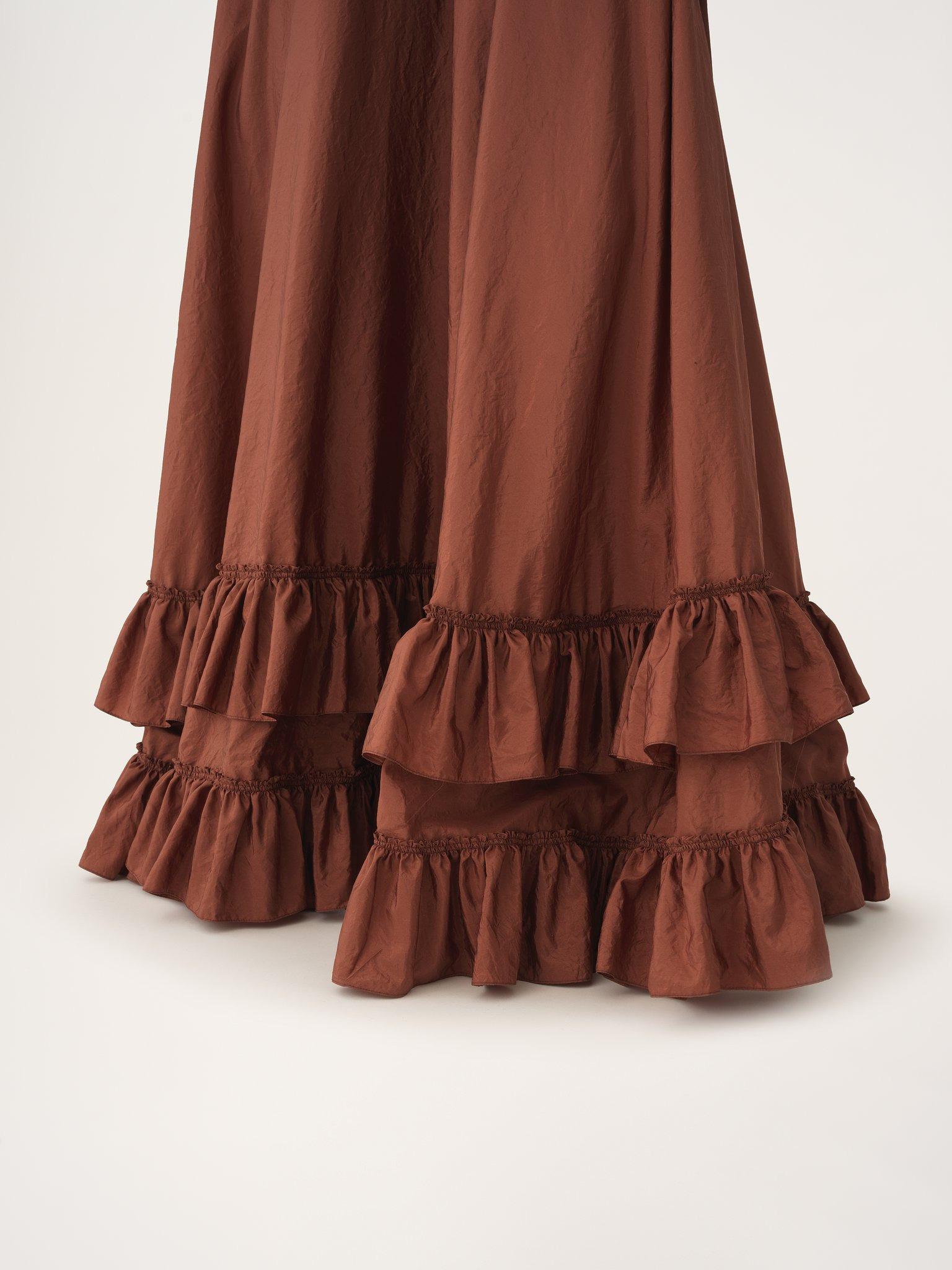 TIERED MAXI SKIRT IN WASHED SILK TAFFETA - 7