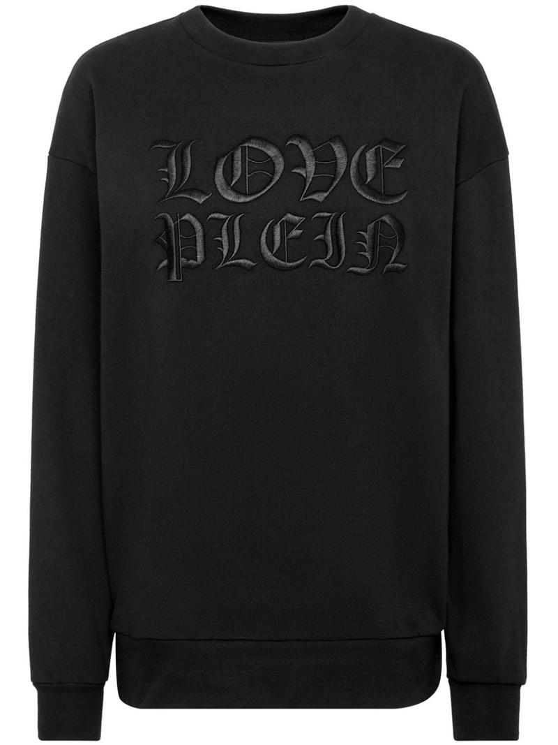 logo-patch cotton sweatshirt 1