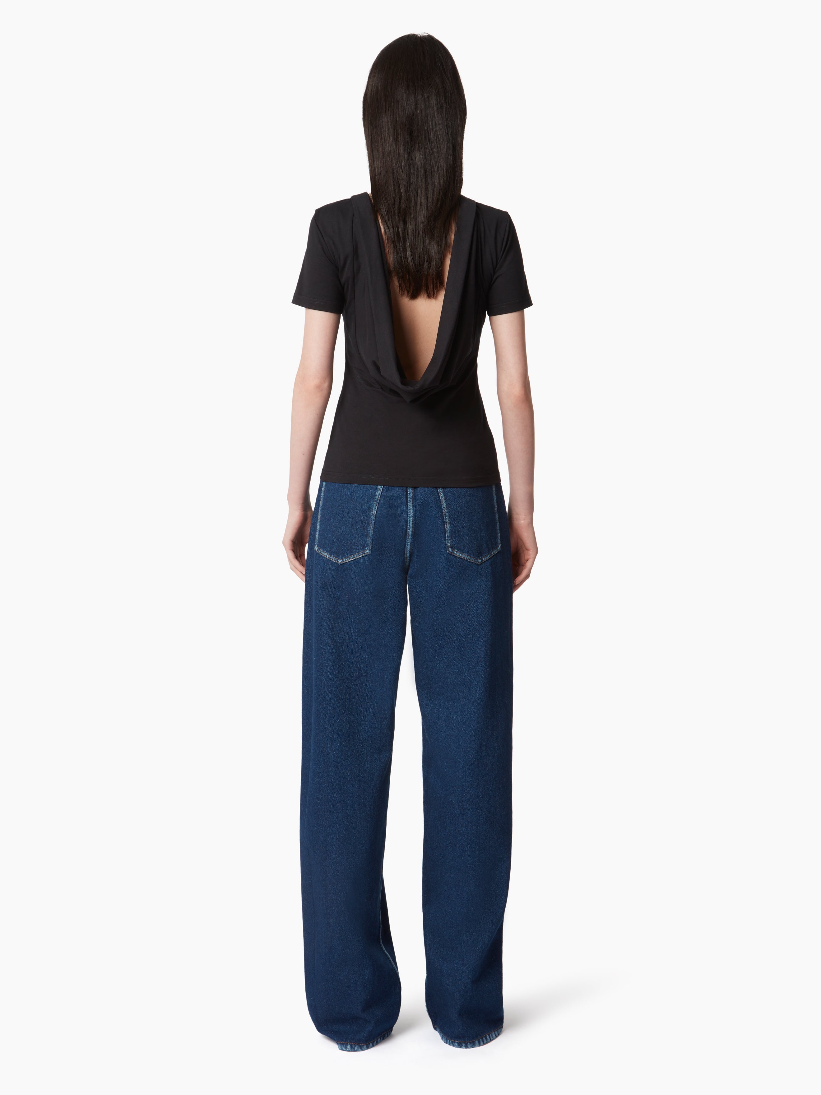 T-SHIRT WITH PLUNGING DRAPED BACK - 4