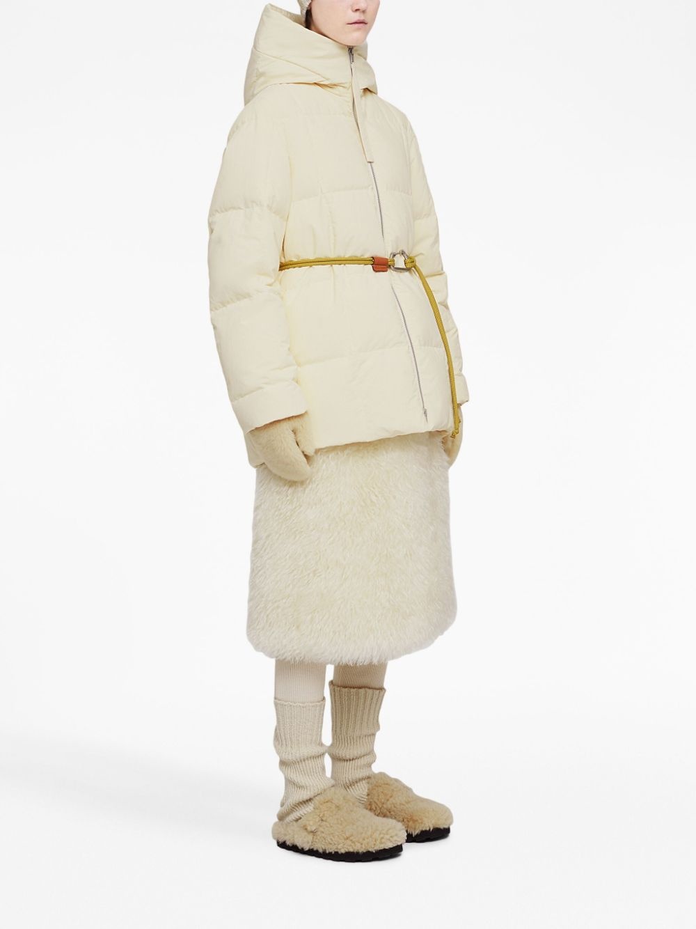 hooded quilted down jacket - 3