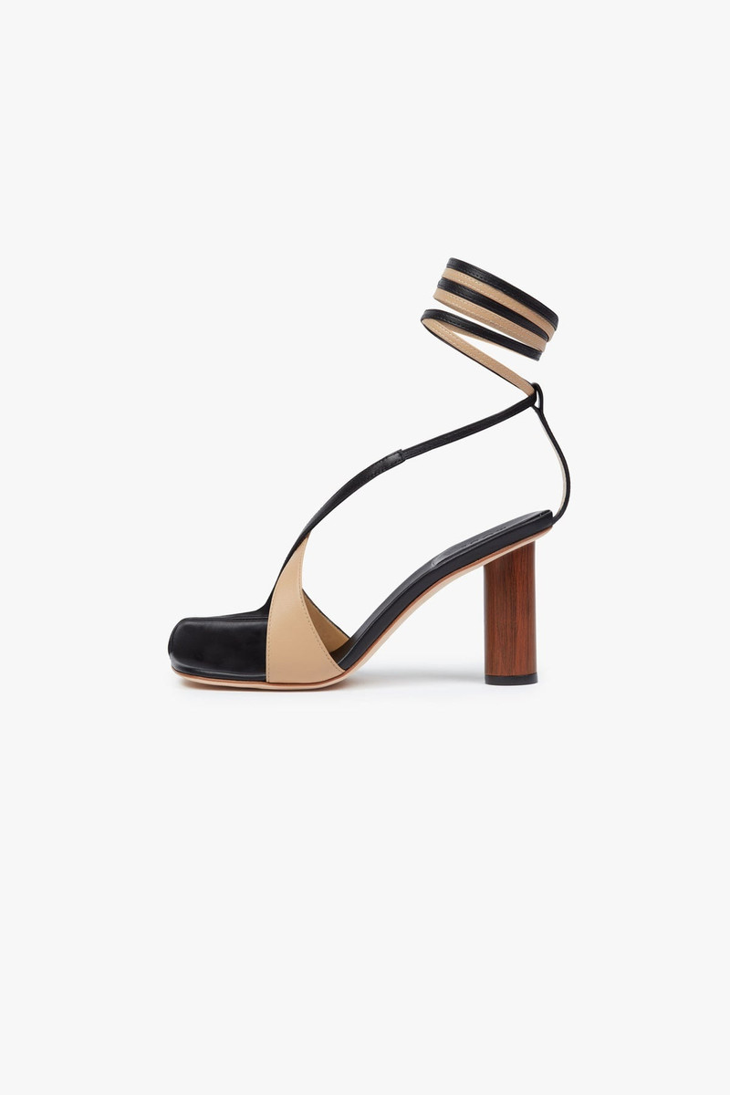 ASYMMETRIC GERALDINE SHOES BEIGE BLACK 1