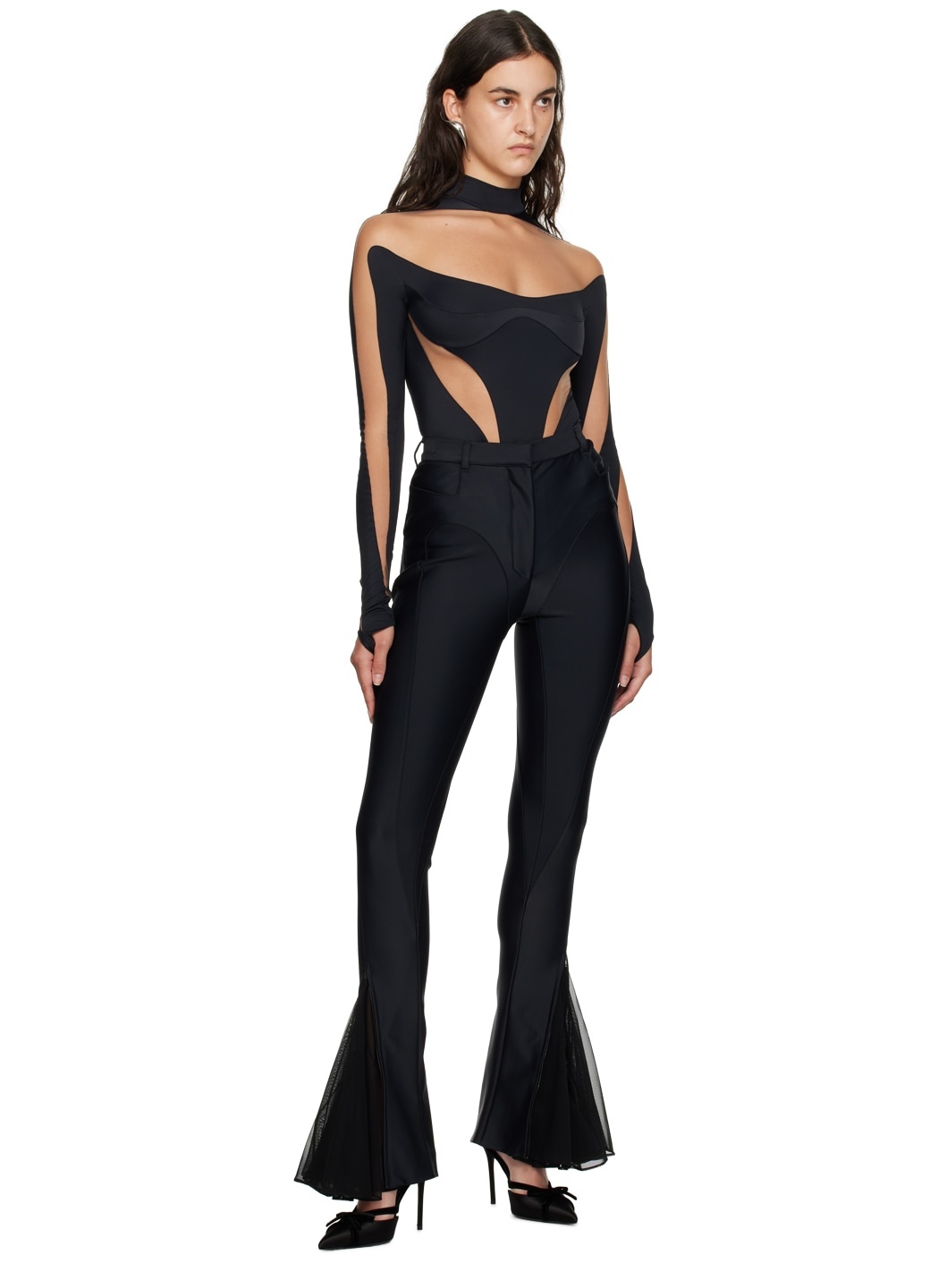 Black Flared Trousers - 4