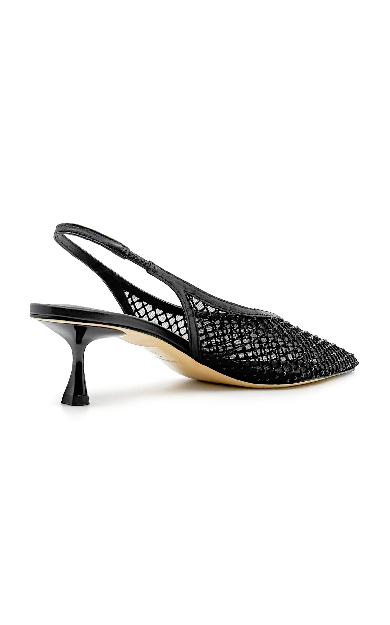 Razor Crystal-Mesh Slingback Pumps black - 4