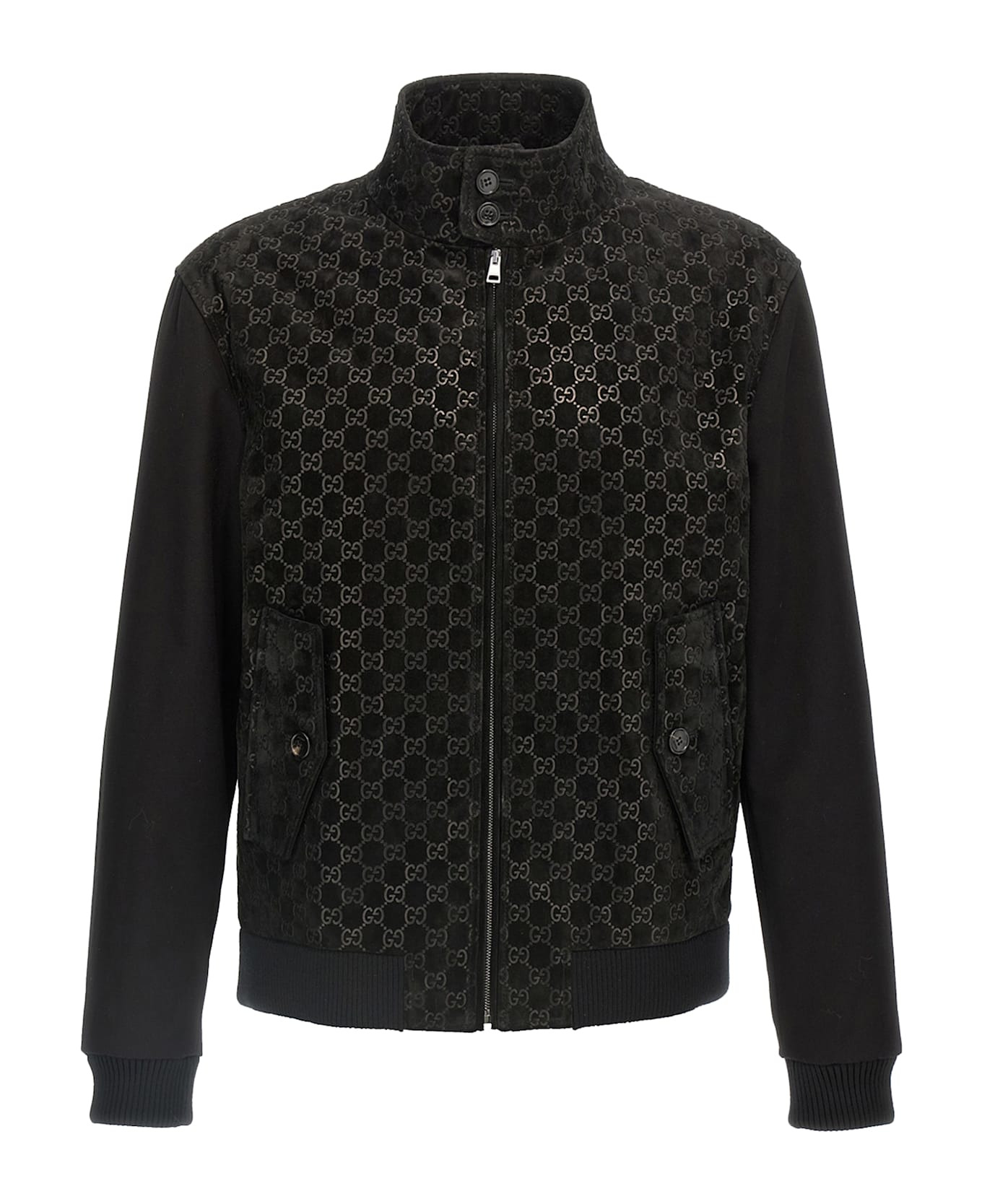 Gg Suede Bomber Jacket - 1