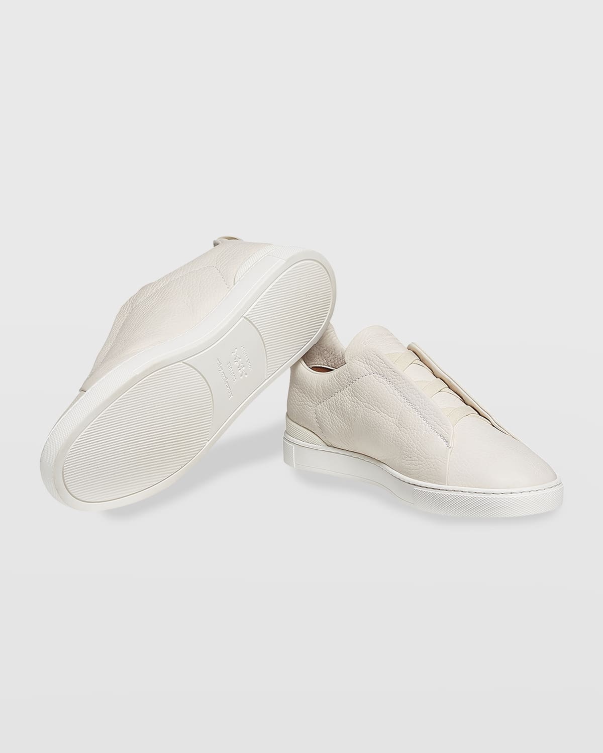 Men's Triple Stitch Deerskin Leather Sneakers - 7
