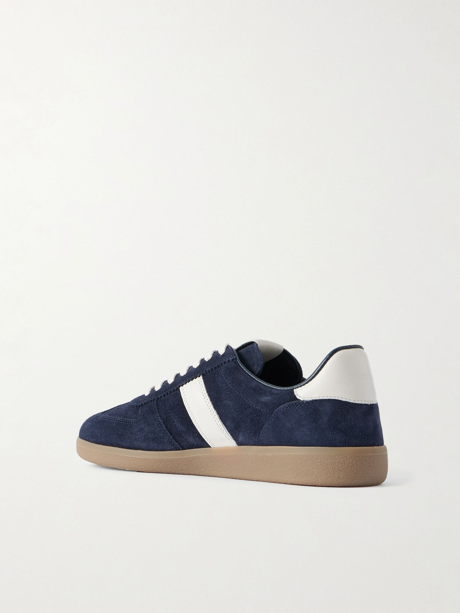 Archer Leather-Trimmed Suede Sneakers Navy - 4