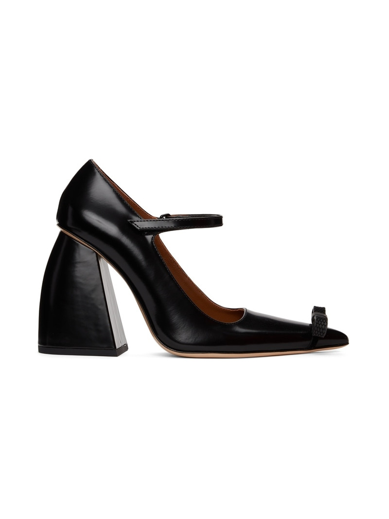 Black Pointed High Heels - 1