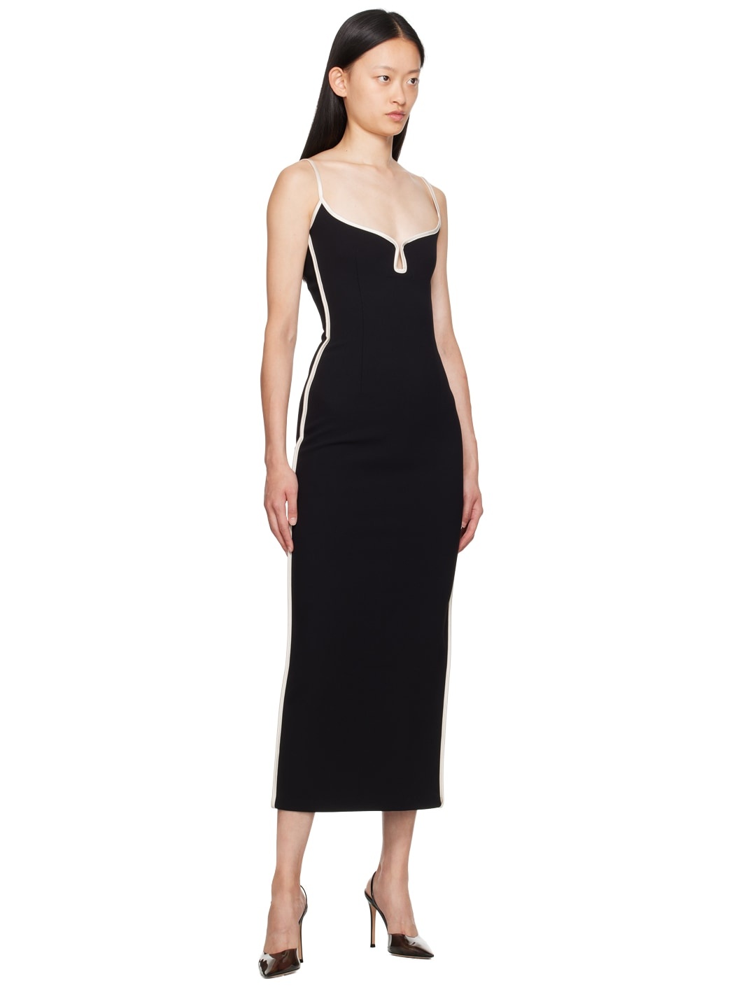 SSENSE Exclusive Black & White Marlo Maxi Dress - 4