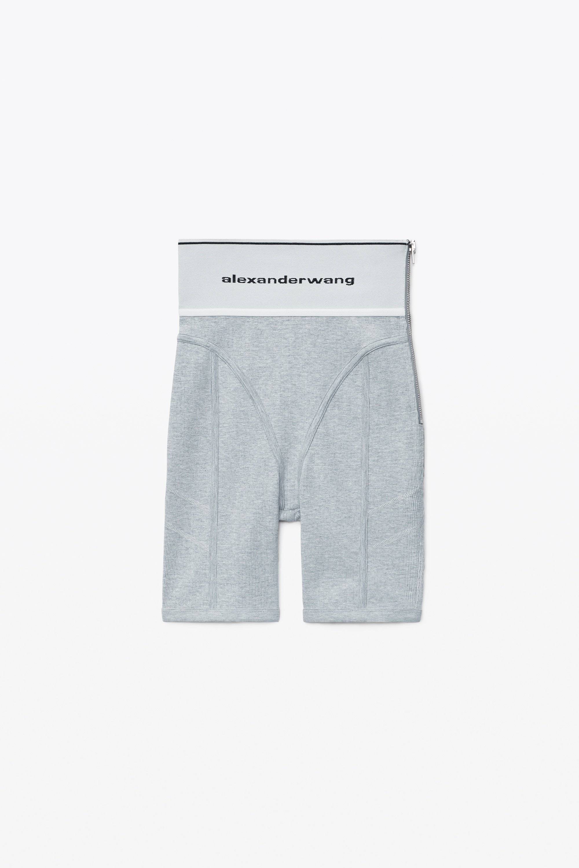logo elastic bike short in ribbed jersey - 1