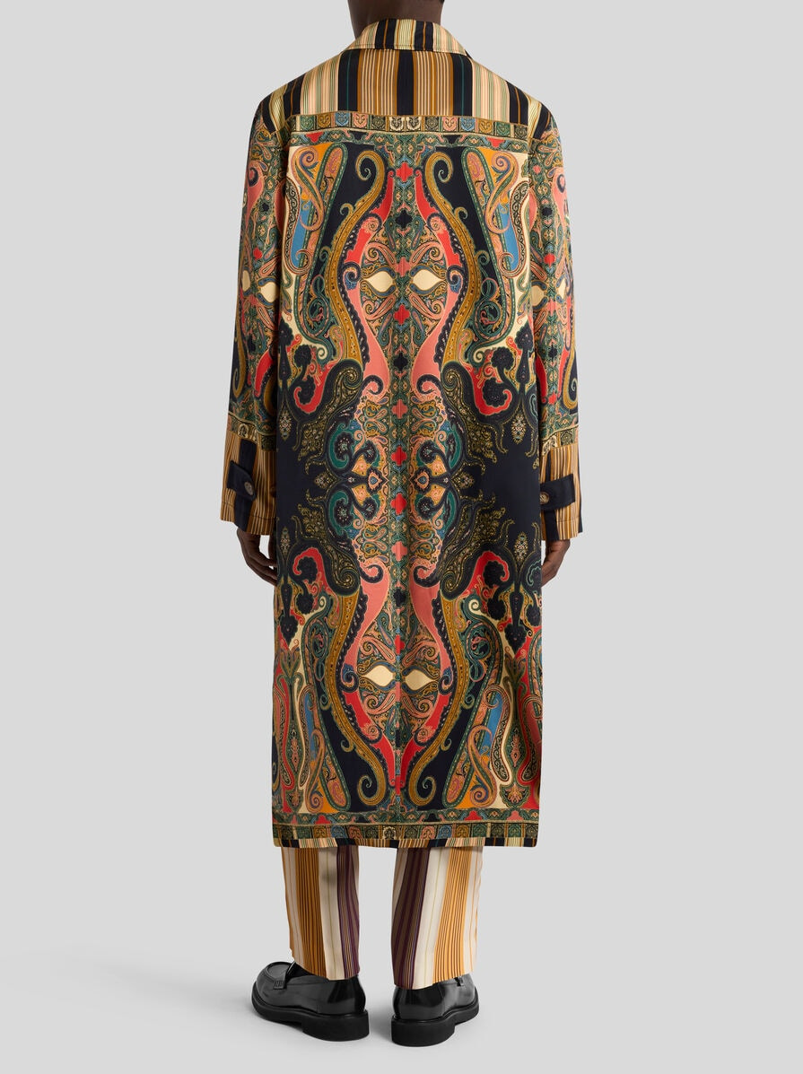 FLORAL PAISLEY OVERCOAT WITH STRIPES - 4