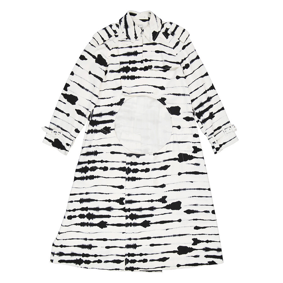 Burberry Ladies Cut-Out Detail Watercolour Print Trench Coat - 2