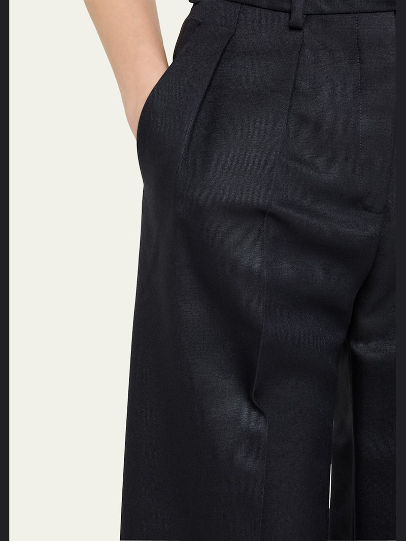 Loro Piana Devin Wide Leg Barathea Wool Trousers outlook