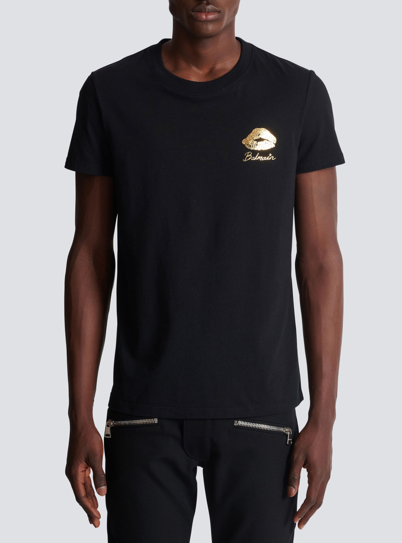 Balmain Kiss 인쇄가있는 T 셔츠 5