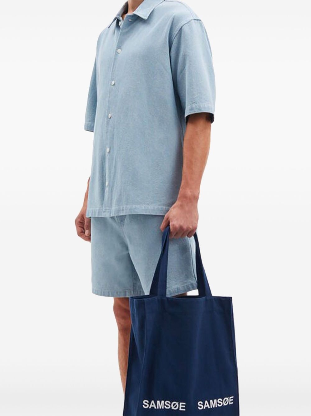 short-sleeve denim shirt - 2