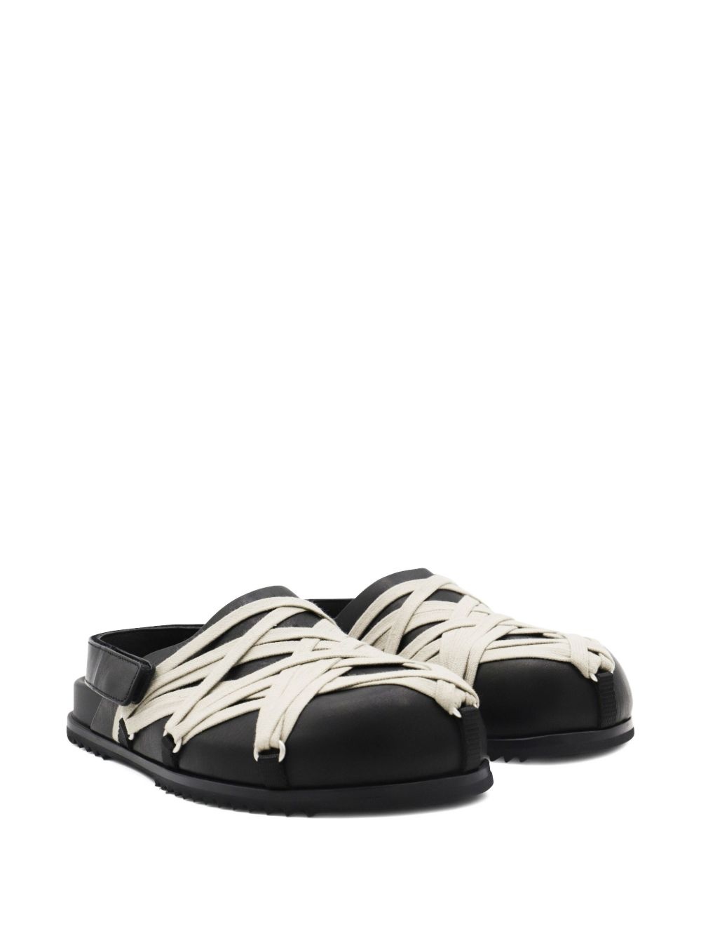 leather strap crisscross loafers - 2
