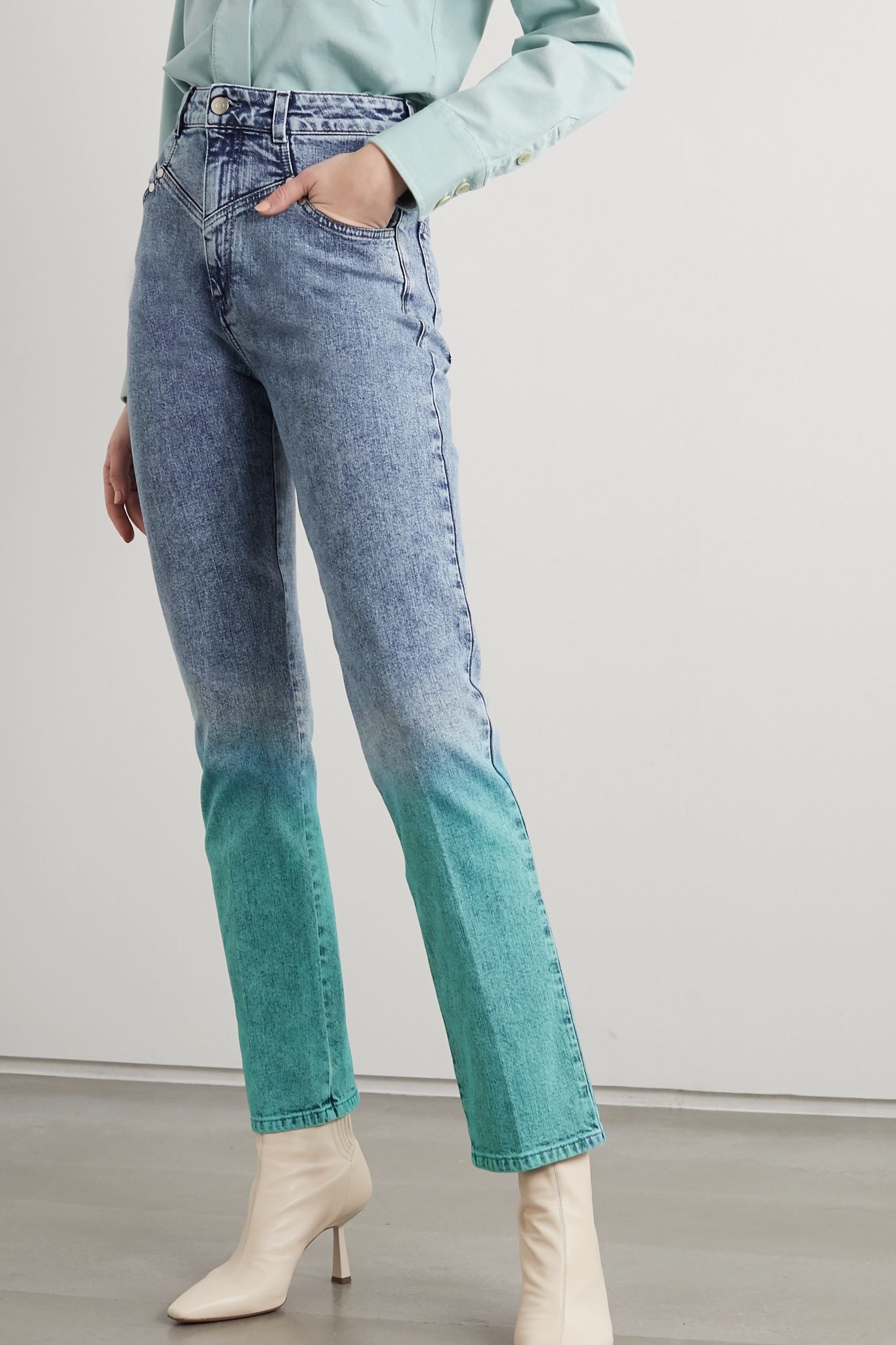 Dégradé mid-rise straight-leg jeans - 3