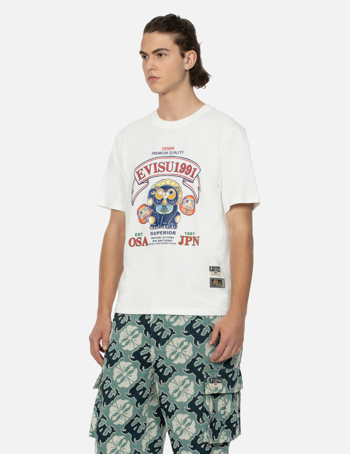 TANUKI AND DARUMA PRINT REGULAR FIT T-SHIRT - 7