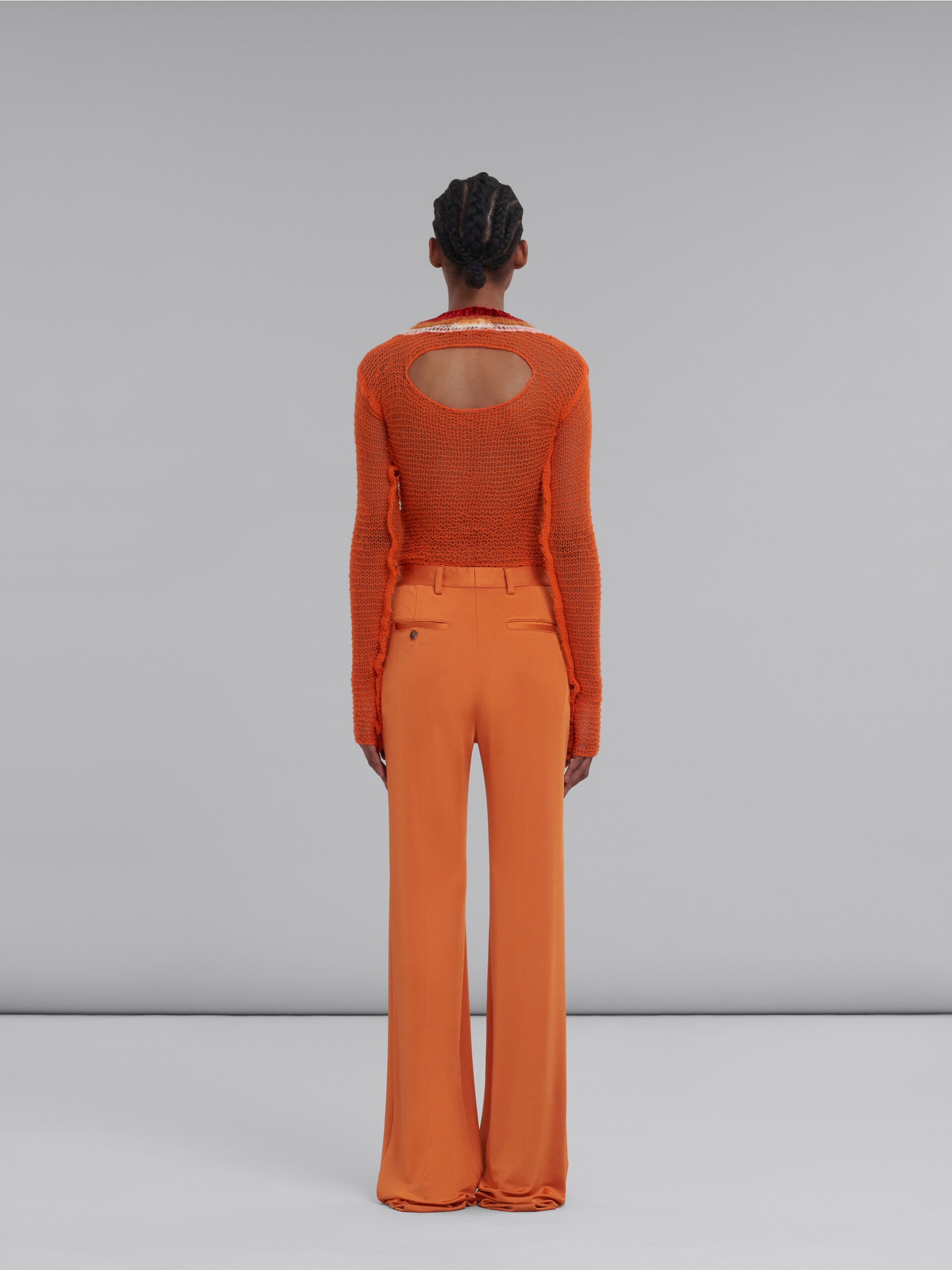 ORANGE STRETCH JERSEY TROUSERS - 3