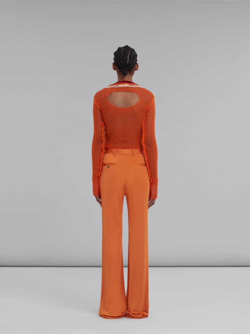 ORANGE STRETCH JERSEY TROUSERS 3