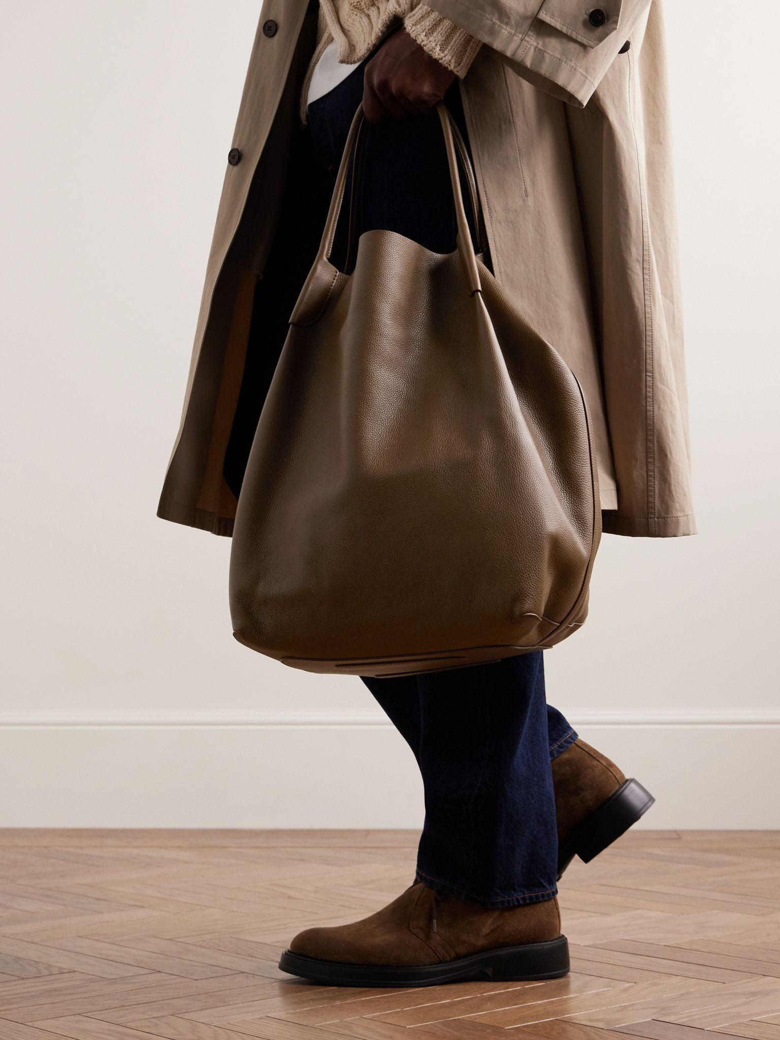 Bale Extra-Large Full-Grain Leather Tote Bag Brown - 2