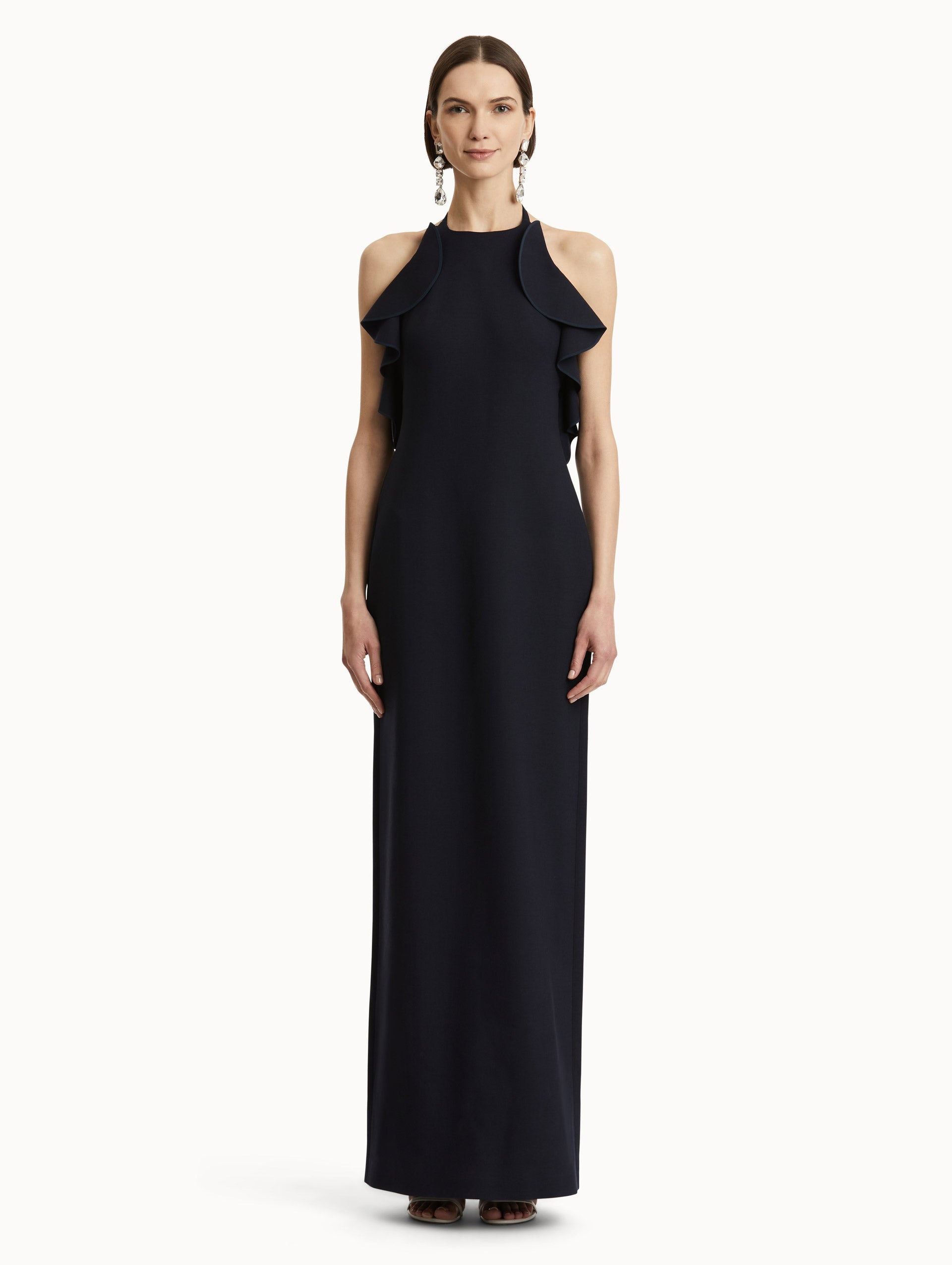 RUFFLE-DETAILED COLUMN GOWN - 2