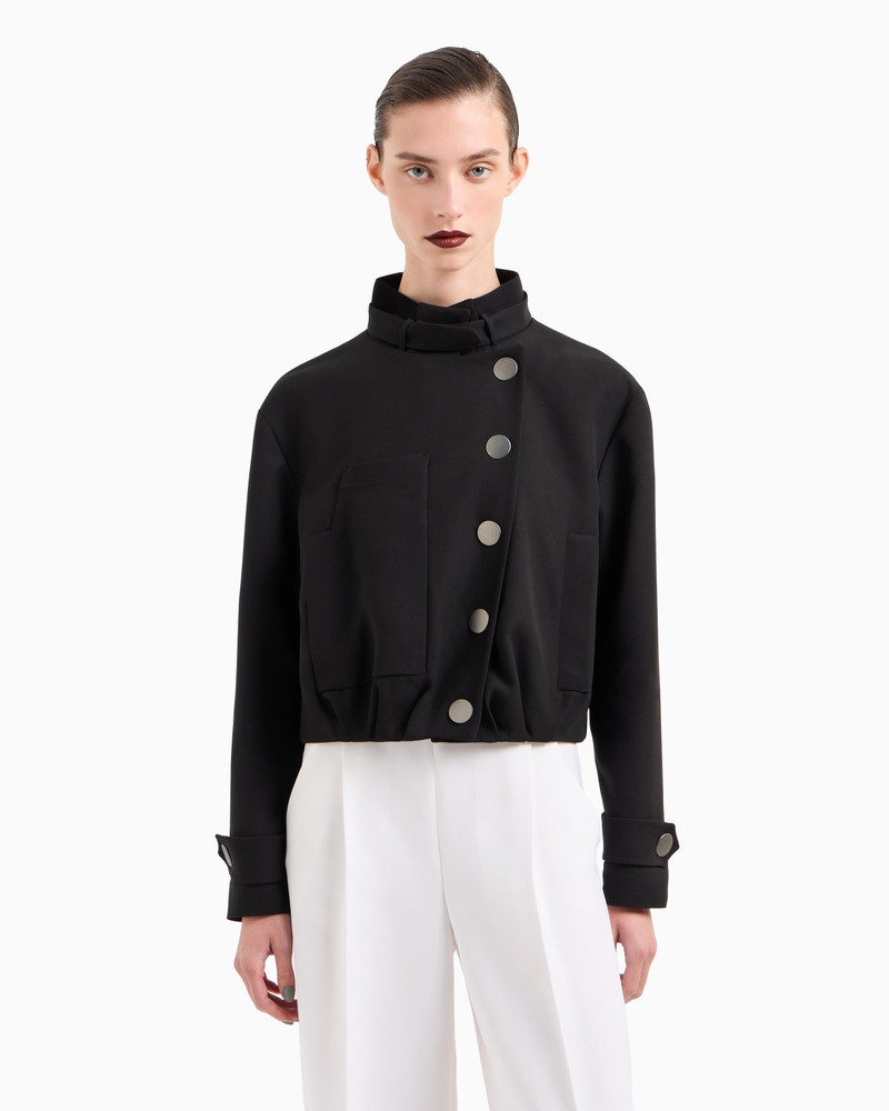 GIORGIO ARMANI SHORT PEA COAT IN SILK CRÊPE CADY outlook
