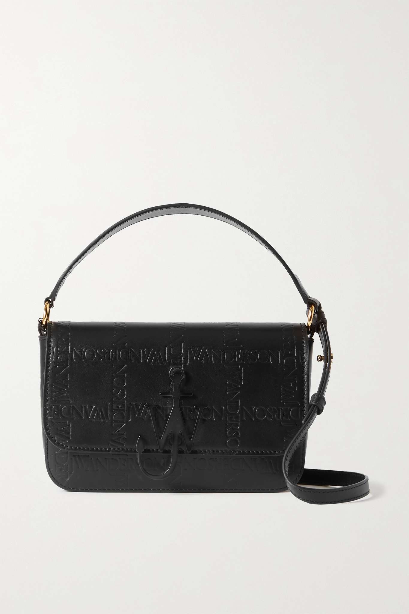 Anchor Midi debossed leather shoulder bag - 1