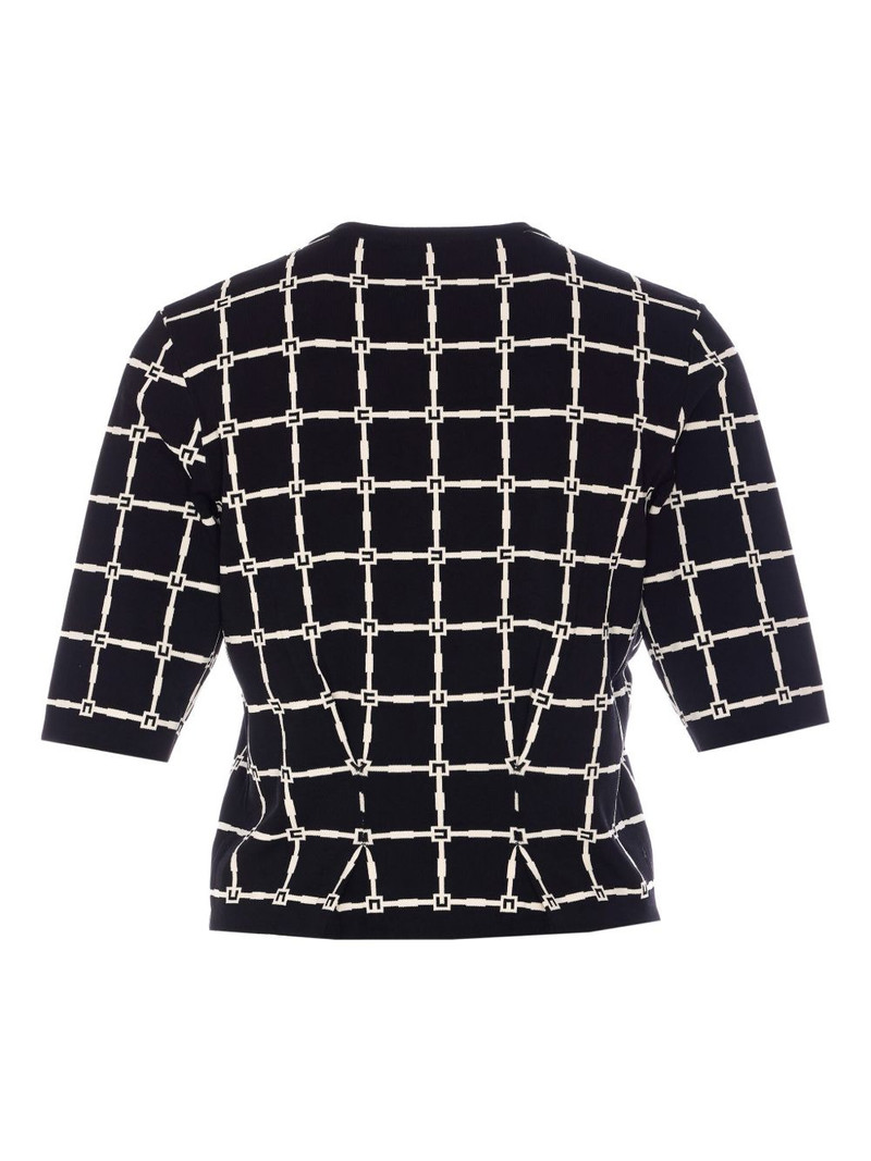 ELISABETTA FRANCHI grid-patterned double-breasted top outlook