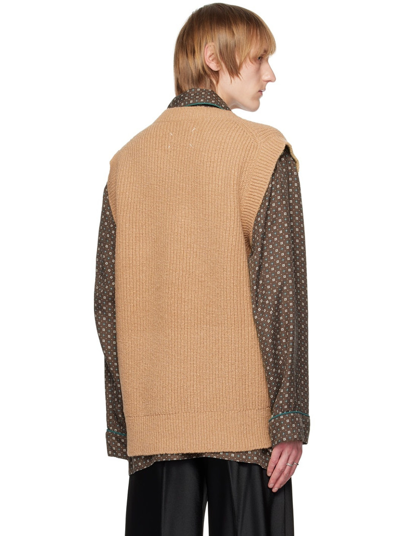 Tan V-Neck Vest 3
