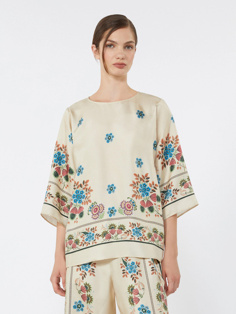 SAMBA Printed silk twill blouse - IVORY 3